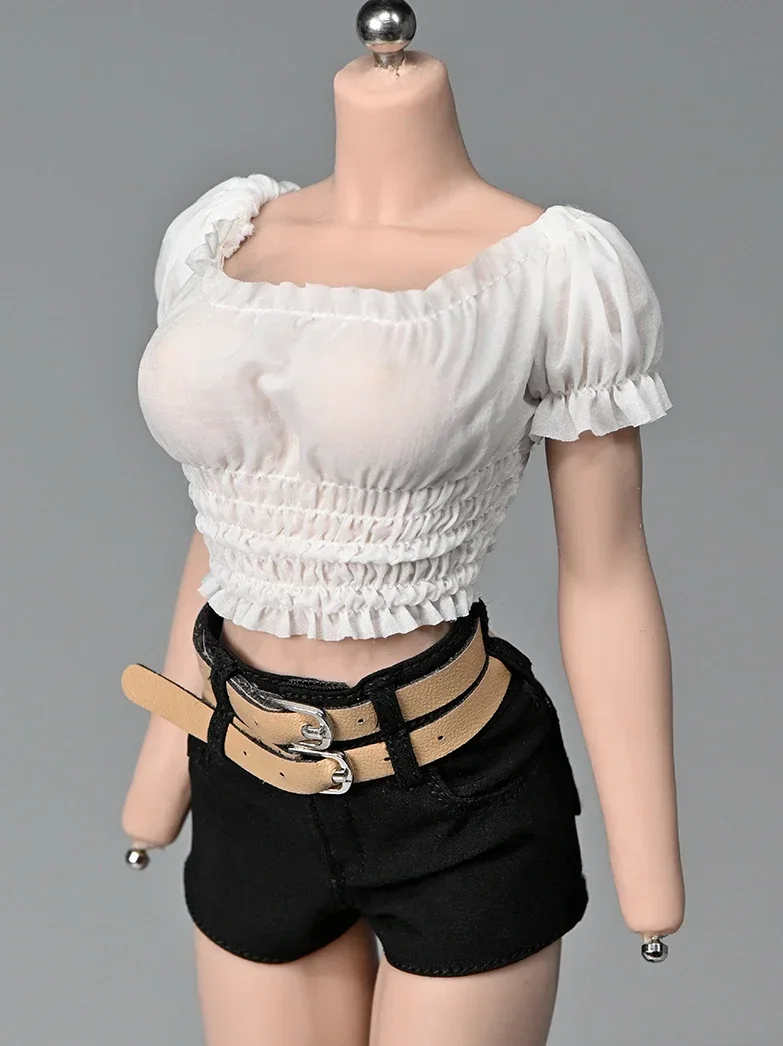 Tersedia Pakaian Tentara Celana Pendek Pinggang Tinggi Berlapis Ganda Wanita Skala 1/6 untuk Aksesori Model Tubuh Figur Aksi 12 Inci