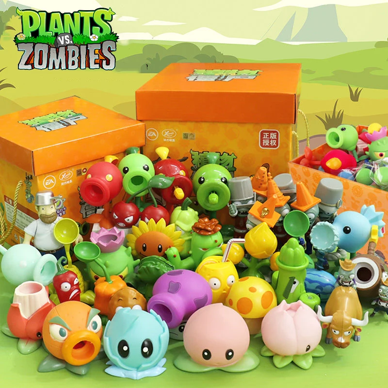 Genuine Plants Vs. Zombies Toy Light Edition Complete Children'S Gift Box Zombie Toy Luminous Toys Pea Shooter Kid Birthday Gift