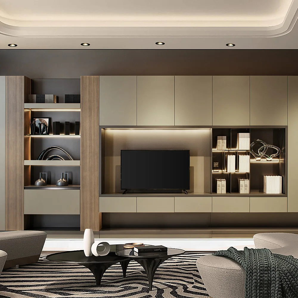 

BAINENG 2025 Tv Stands Living Room Furniture 304 Stainless Steel Tv Cabinet Living Room Meuble Tv Moderne