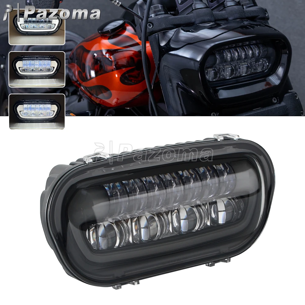 For Harley Softail Fat Bob 114 FXFB FXFBS 2018-25 Motorcycle LED Headlight Front Lamp Driving Light White High Low Beam Headlamp