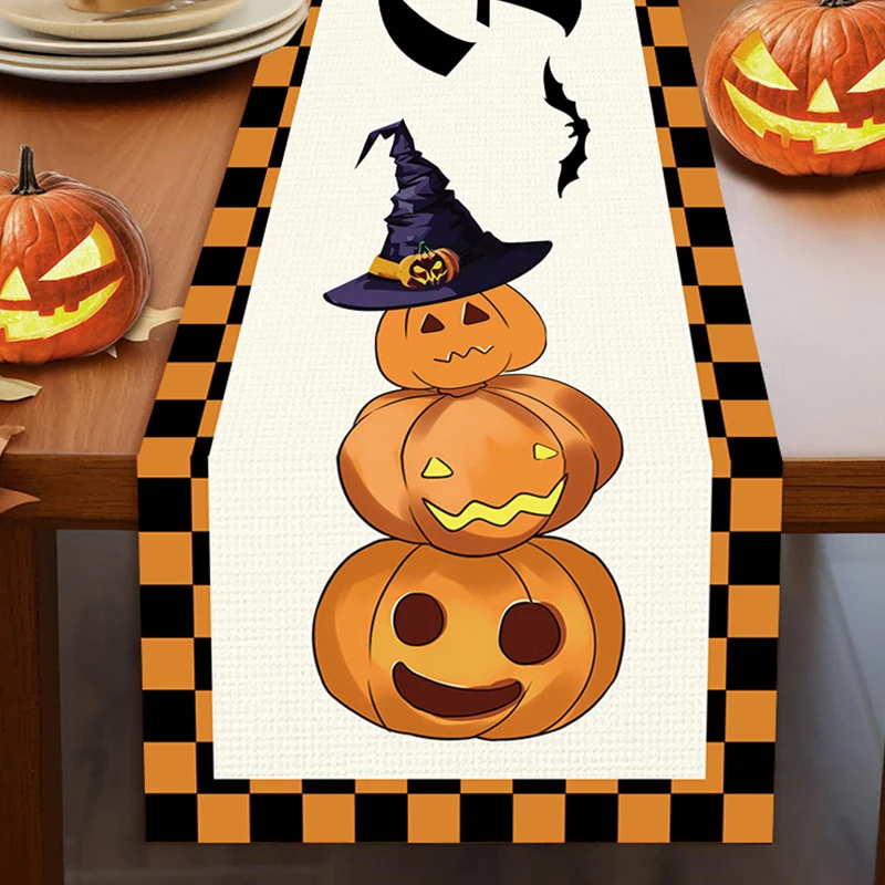 Table Runner Pumpkin Decorations Fall Table Runner Seasonal Thanksgiving Holiday Decor Indoor Outdoor Dining Table