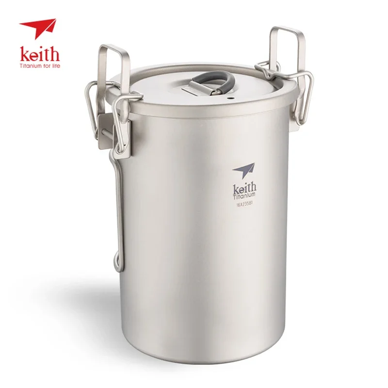 

Keith Ti6300 Outdoor Camping Multifunctional Rice Cooker Travel Picnic Cooking Pot Pure Titanium Cookware Set