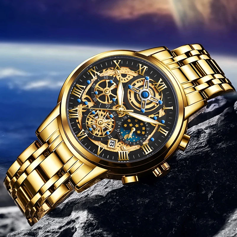 LIGE su geçirmez izle erkekler için üst marka lüks erkek saatleri moda iş spor kuvars Chronograph kol saatleri Reloj Hombre