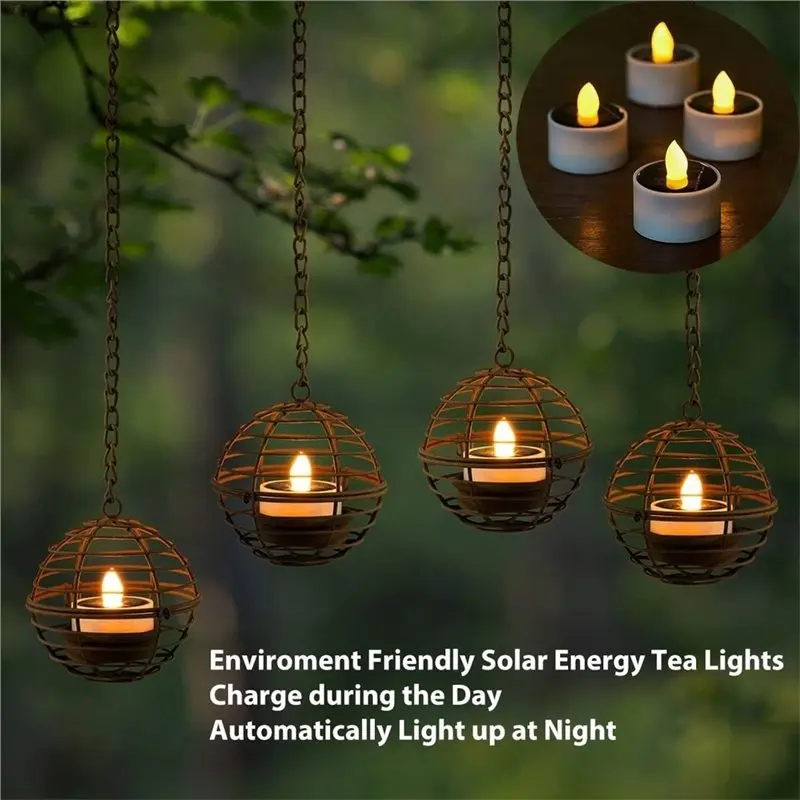 A20F-1Set Outdoor Waterproof Rust-Proof Iron Ball Solar Lights
