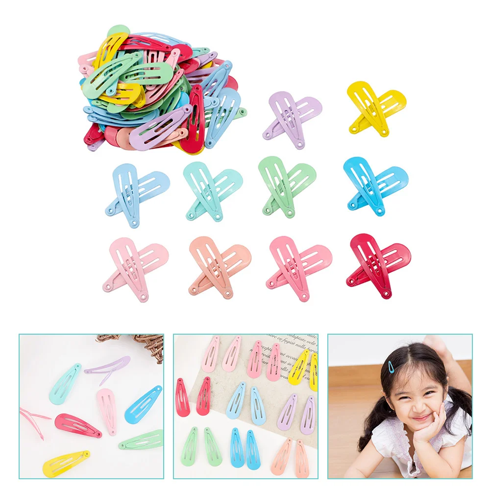 

50 Pcs Bangs Miss Kids Hair Accessories for Girls Barrettes Metal Toddler Clips