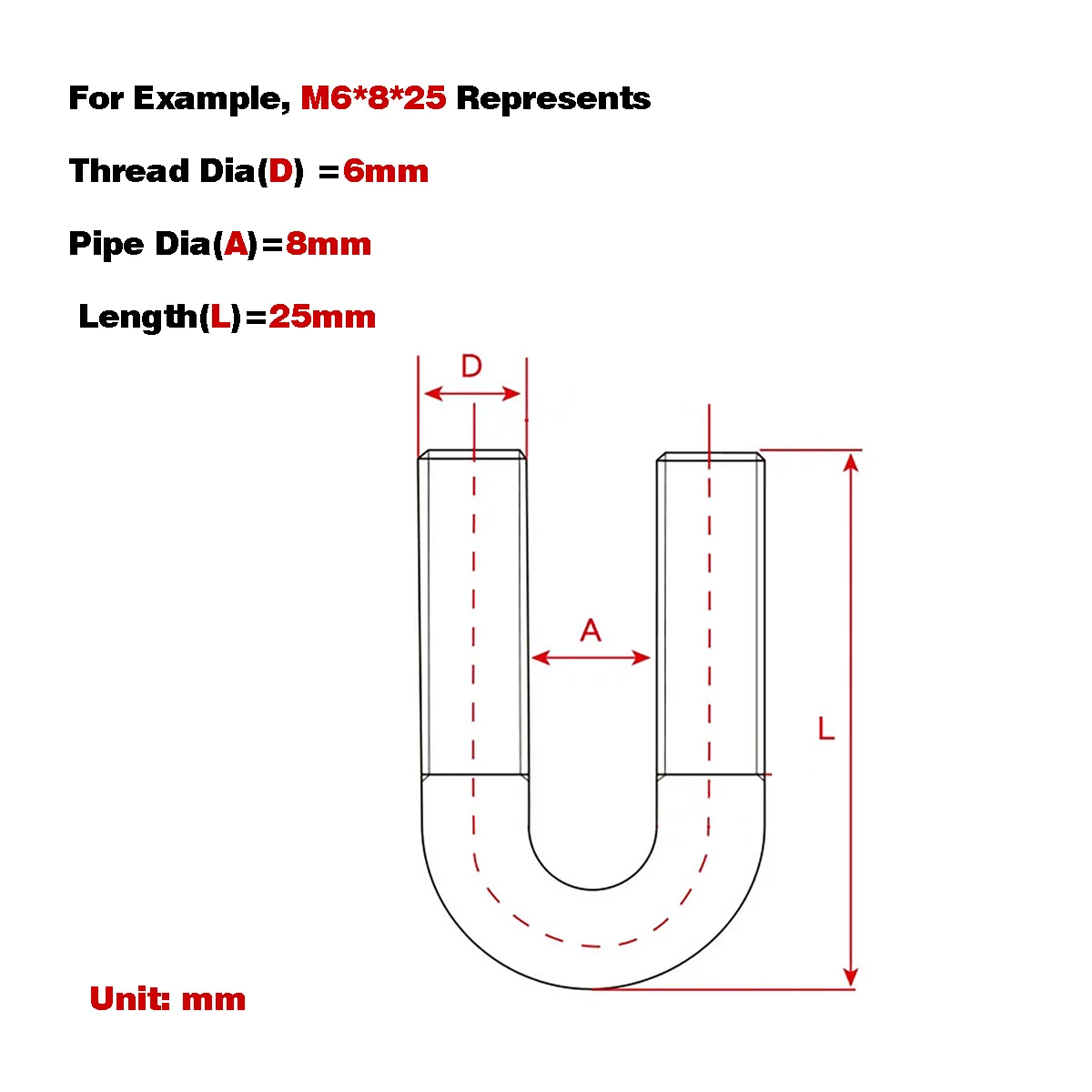U-Shaped Parafuso Clip Fixo, 316 Aço Inoxidável Horseback Riding Clip