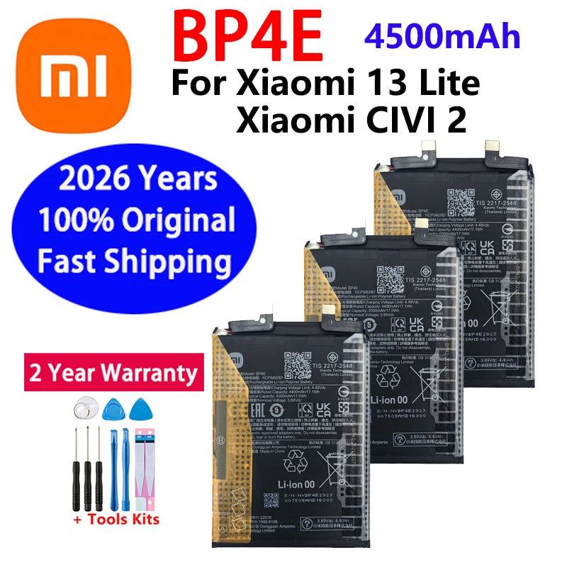 

100% Original New 4500mAh BP4E Replacement New High Quality Battery For Xiaomi 13 Lite for CIVI 2 Mobile Phone Batteries