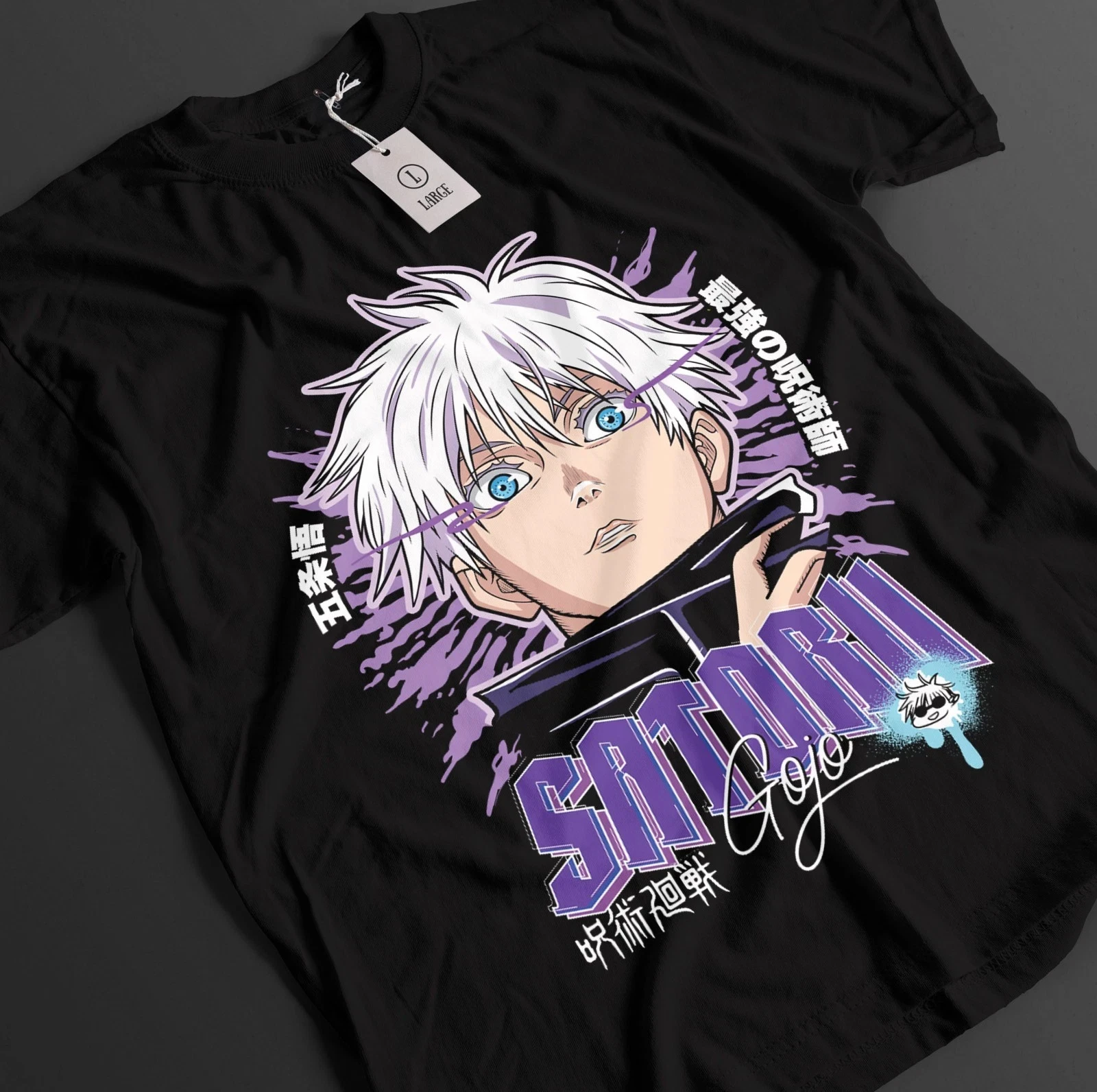 2026 Sommer Jujutsu Kaisen Anime Satoru Gojo Bedrucktes Lockeres Kurzarm-T-Shirt aus Reiner Baumwolle für Kinder Unisex Lässig Y2k