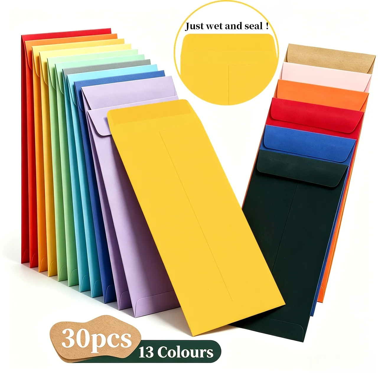 100pcs Self-Sealing Colored Money Envelopes Protection, Colorful Envelopes for Cash, Payroll, Savings, Coins - Mailing Bags