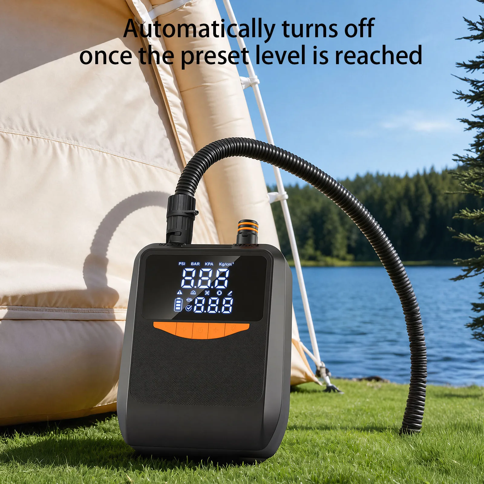 6000mAh Portable Tire Inflator Auto-Off Intelligent Dual Stage Inflation&Deflation Pumps for Stand Up Paddle Boards Car Tires
