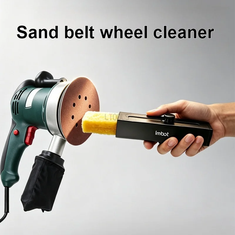 Sand Belt Wheel Cleaner Sand Belt Machine Sand Disc Cleaning Tool Replaceable Rubber Rod Extendable Push Square Tube Convenient