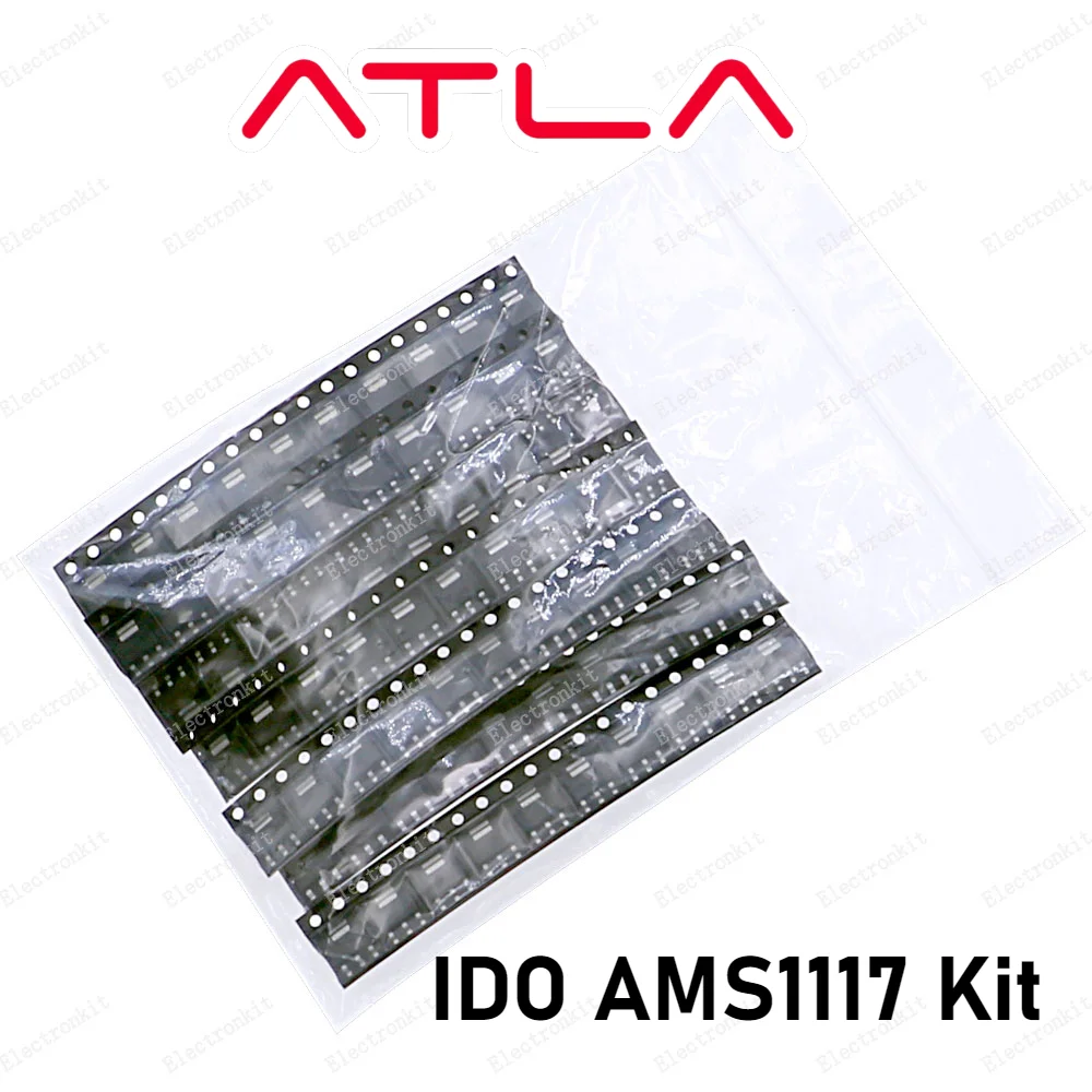 70pcs AMS1117-ADJ 1.2V 1.5V 1.8V 2.5V 3.3V 5V SOT-223 Low Dropout Voltage Regulator SMD Transistor Kit Triode Tube DIY Set Box