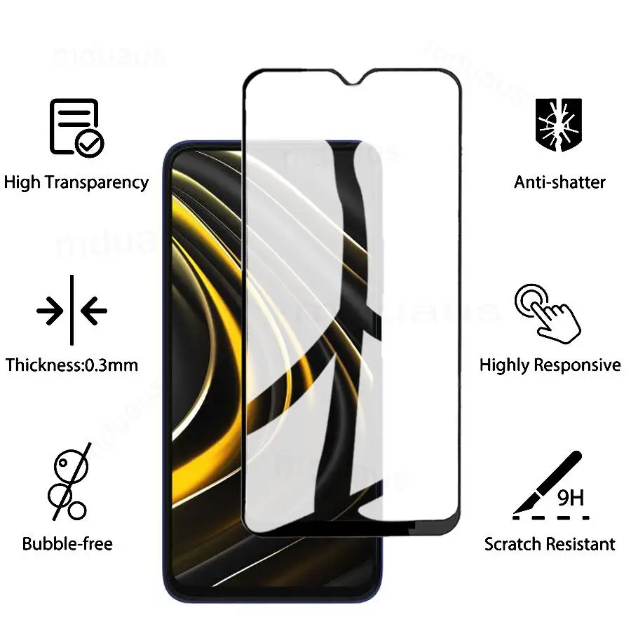 9D Full Cover Tempered Glass For Xiaomi Poco M2 M3 M4 M5 Pro M5S Screen Protector POCO X3 X4 NFC X2 F2 F3 F4 GT Protective Glass