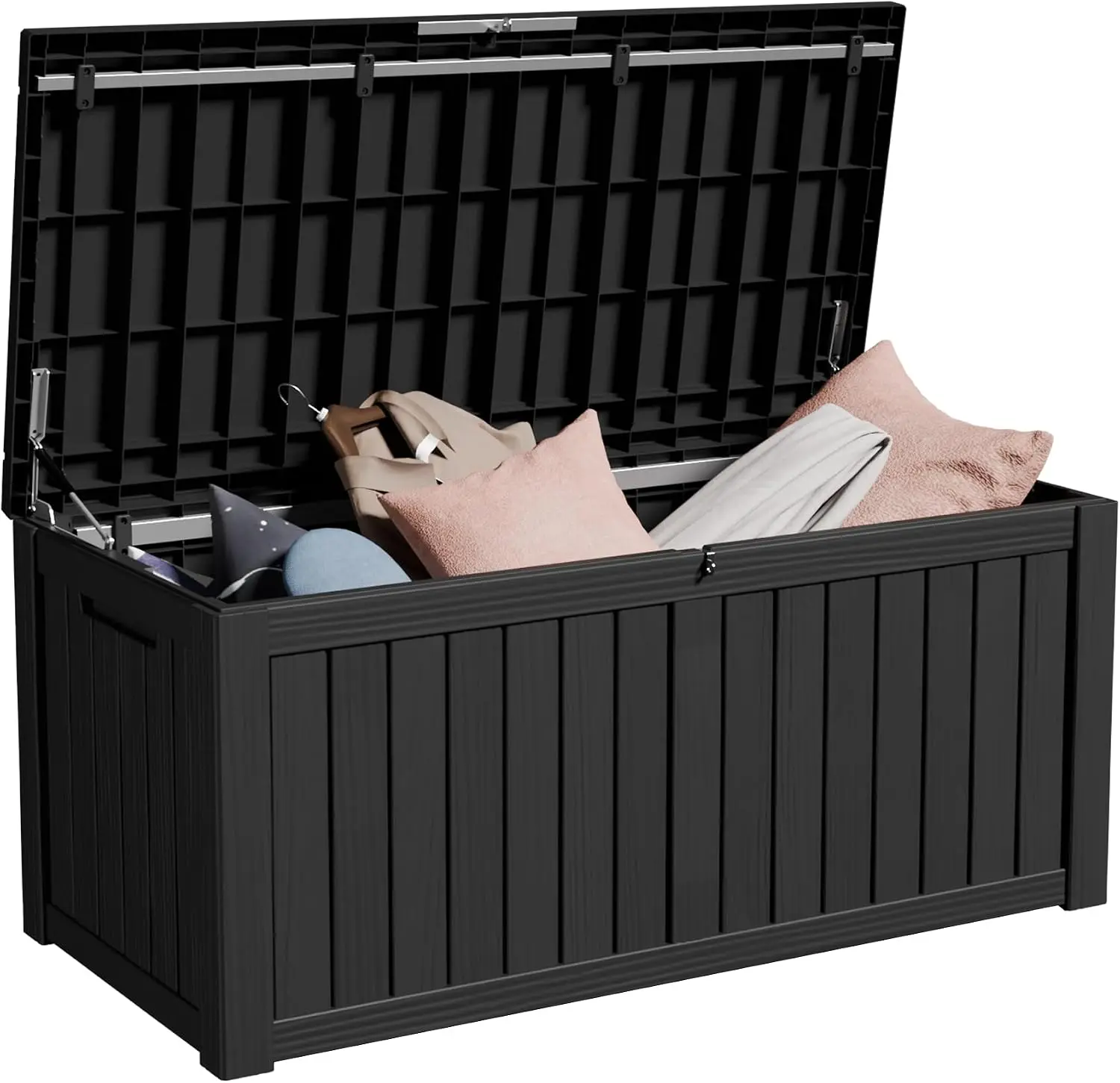 120 Gallon Outdoor Storage Box,Waterproof Resin Deck Box for Indoor & Outdoor Use, for Patio Cushions, Garden Tools, Package Delivery