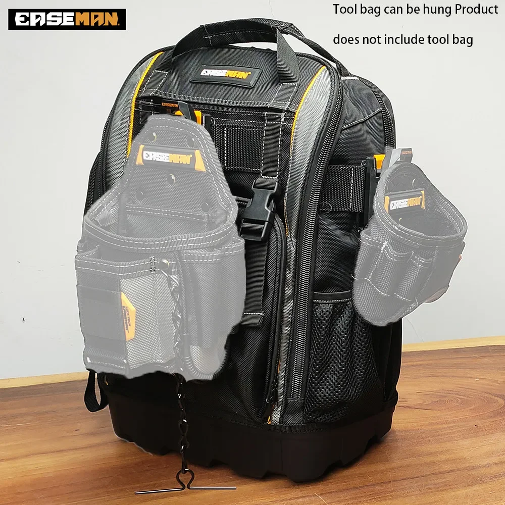 Imagem -02 - Multi-bolsos Impermeável Ferramenta Mochila com Fundo de Borracha Ferramenta Resistente à Perfuração Bolsa Heavy Duty Eletricista Tool Organizer