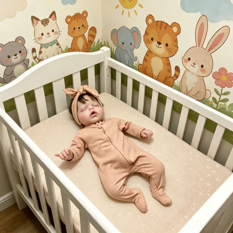 

55cm 22Inch Alexis Sleeping in Soft Cloth Body Realistic Reborn Baby Doll with Hand Rooted Hair