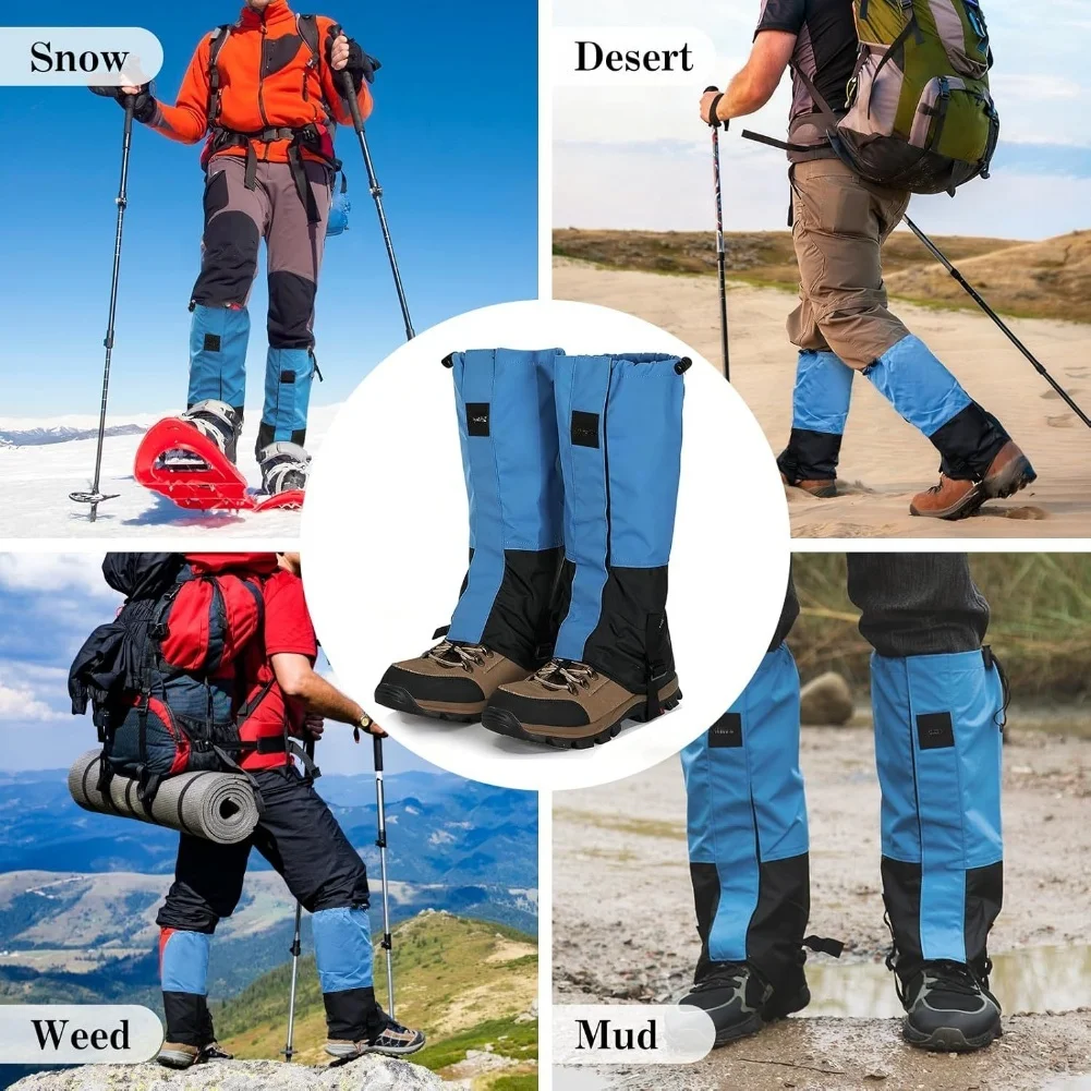 1 Pasang Penutup Kaki Ski Tahan Air Anti Salju Anti Pasir Pelindung Sepatu Bot untuk Musim Dingin Pria/Wanita Aksesori Hiking Luar Ruangan