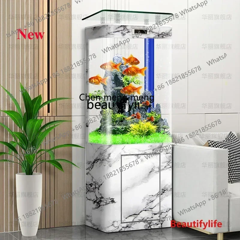 

cn8350 LHY Bottom filter new living room small integrated smart aquarium ecological vertical goldfish tankSS 8617