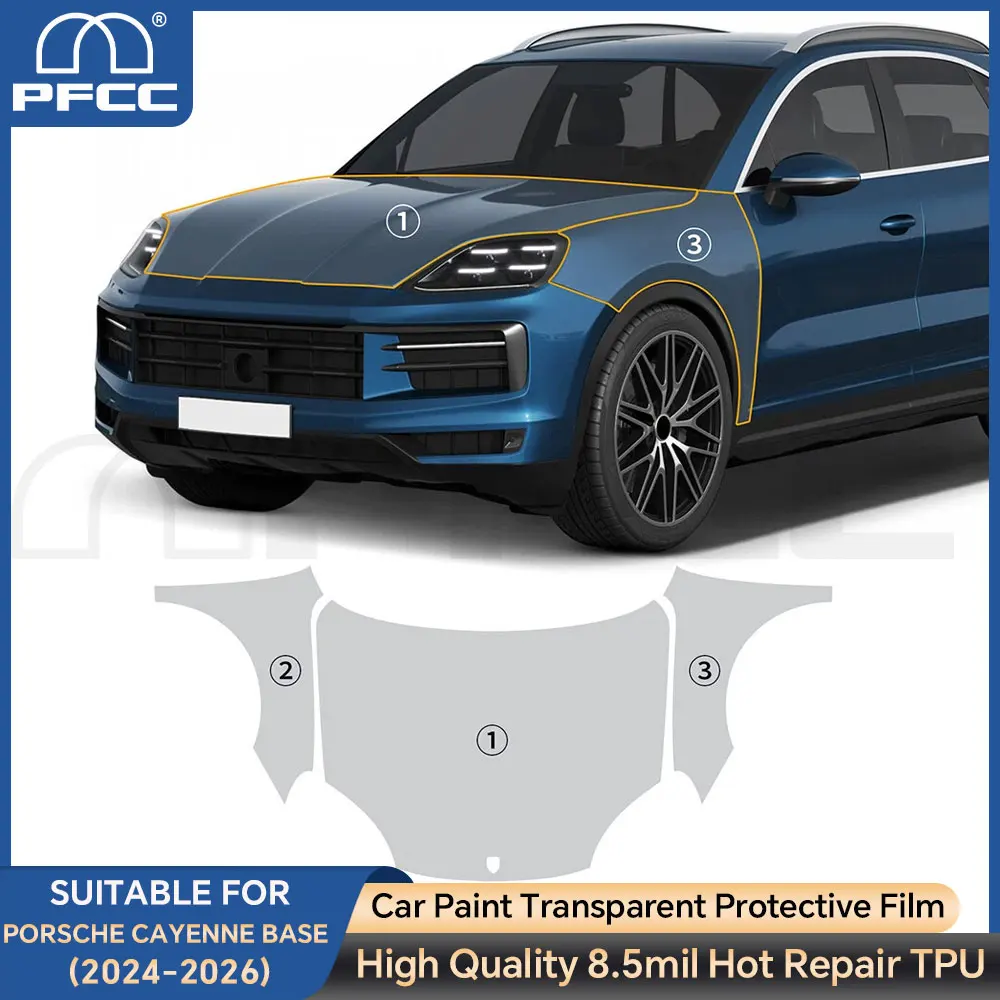 

Custom Hood Fender Precut Paint Protection Film PPF For Porsche Cayenne Base 2024-UP Anti-scratch Exterior Transparent Kit