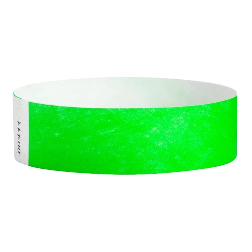 500 Pcs Paper Wristbands Neon Event Wristbands Colored Wristbands Waterproof Paper Club Arm Bands (Green)