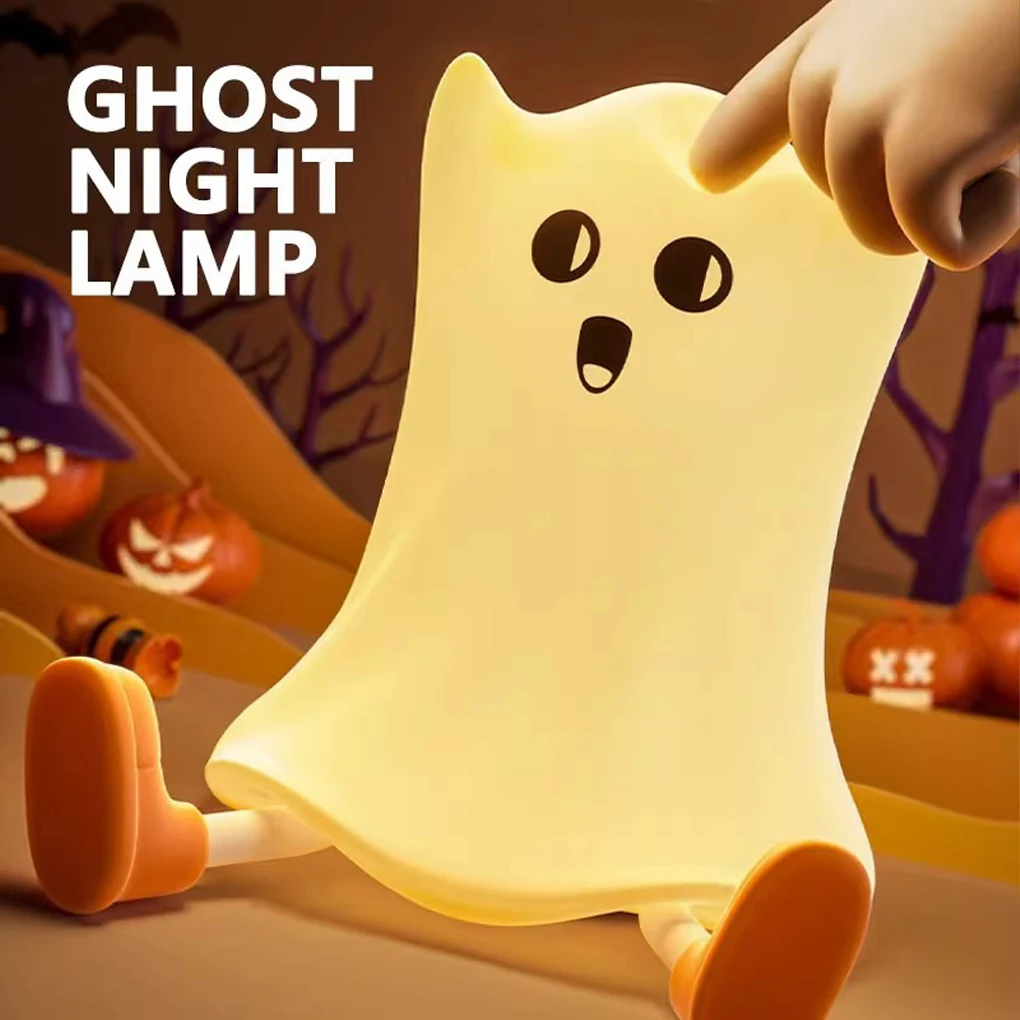 Ricaricabile Halloween Led Night Light Camera da letto Comodino per bambini Zucca Regalo in silicone Lampada per bambini Baby Child Nursery Cartoon