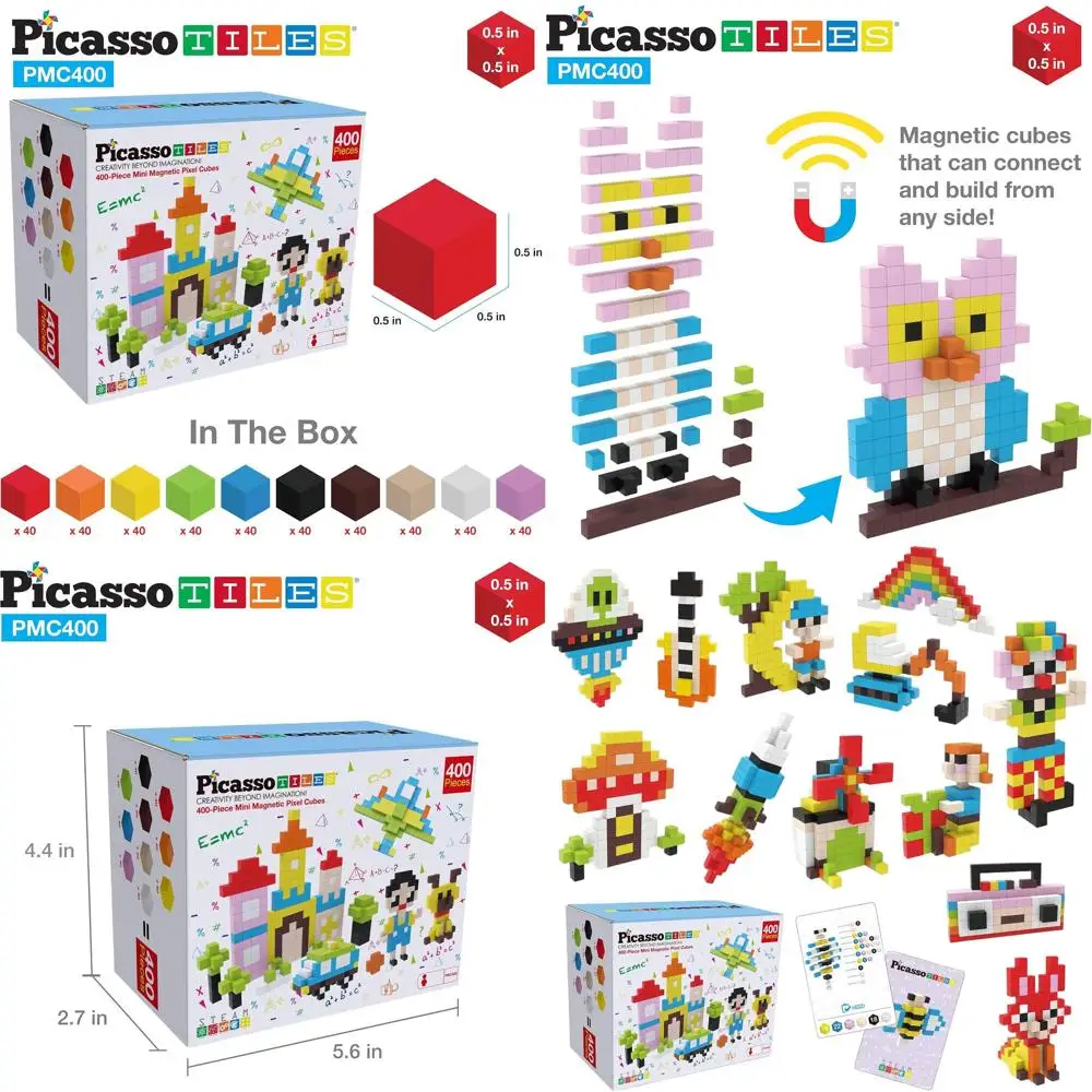 Puzzle cubico magnetico da 400 pezzi per bambini: apprendimento a vapore, giochi sensoriali e blocchi creativi