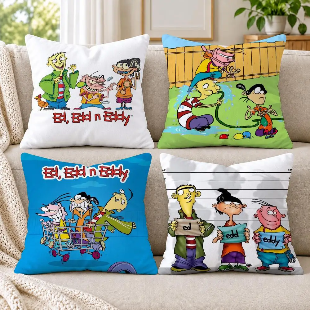 E-Ed Edd N Eddy Cushion Cover Short Plush Double-Sided Printing Sofa Bedroom Living Room Throw Pillow Cover Home Decor