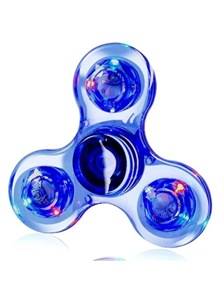 Fidget Spinner Kristall Leuchtender LED-Licht Handspinner Leuchtet im Dunkeln EDC Stressabbau-Spielzeug Kinetisches Gyroskop für Kinder