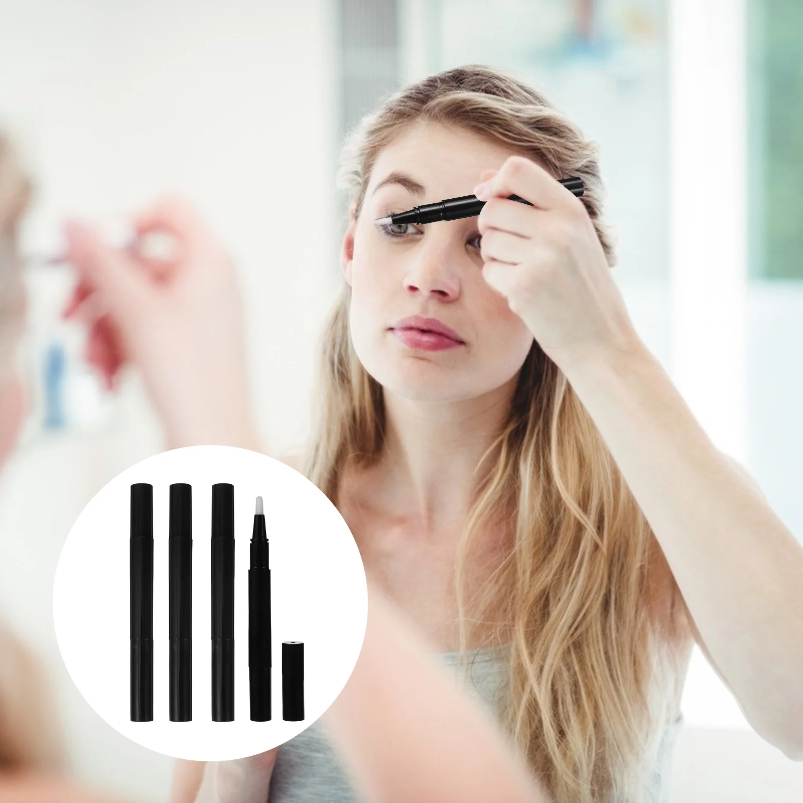 Tube liquide de croissance des cils, stylo à huile pour ongles, récipient vide en plastique, pointe de brosse pour vernis à ongles de voyage, applicateur de manucure, 4 pièces