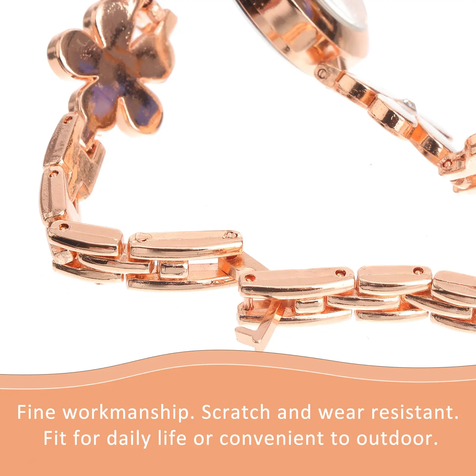 Delicate Flower Design Crystal Quartz Bracelet Watch for Women Slightly Waterproof Fine Workmanship Exquisite Color Brightness
