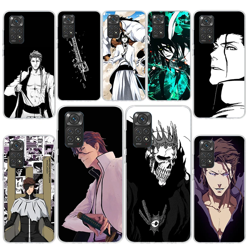 Bleach Aizen Sousuke Phone Case For Xiaomi Redmi Note 13 12 12S 11 11S 10 10S 11E Pro Plus 11T 9 9S 8 8T 7 5 + Cover Fundas Sili