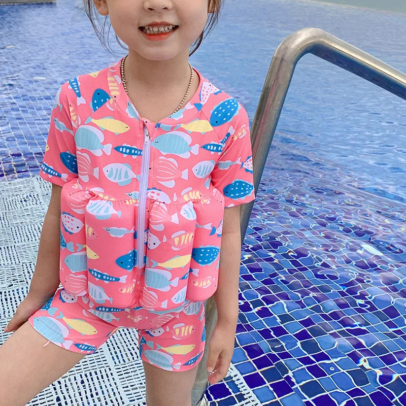 Children\'s Buoyancy Swimsuit One-piece Swimsuit for Kids Floating Rash Guards Girls Swimwear Boys Swimming Infant Baby Clothing