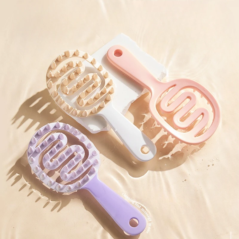 Extended Handle Soft Silicone Shampoo Scalp Hair Massager Hair Washing Comb Shower Brush Bath Spa Massage Beauty Hair Tool