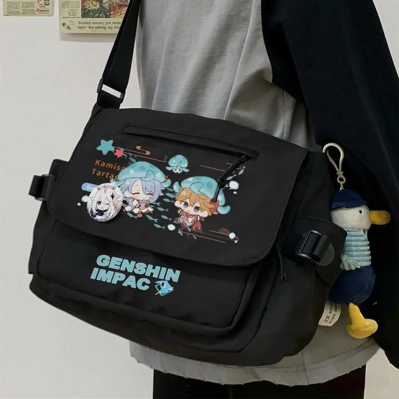 Genshin Impact Game Single Shoulder Bag Middle And Primary School Boys, Class Bag, Trendy Brand For Girls, Crossbody Backpac