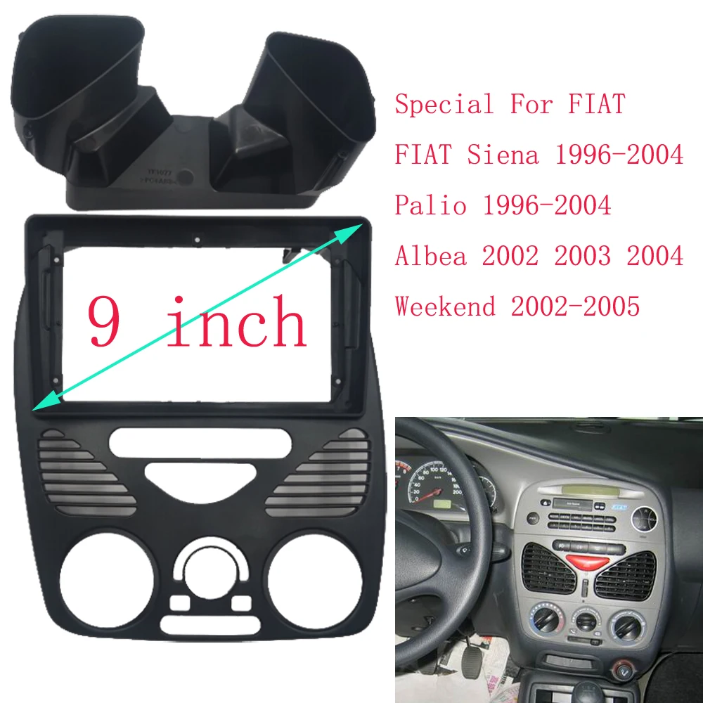 2 Din Auto Stereo Fascia For FIAT Siena/Palio 1996-2004/Albea/ Weekend Car Radio Frame Kit Dash Panel Trim Bezel Faceplate