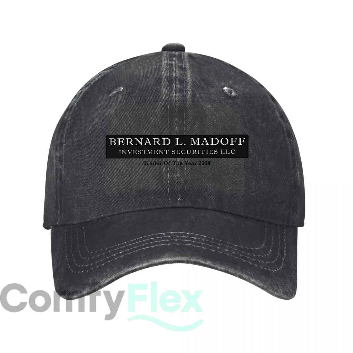 Satirical Bernard Madoff Trader Of The Year Graphic Baseball Cap Men Women Distressed Washed Sun Cap Outdoor Workouts Hat