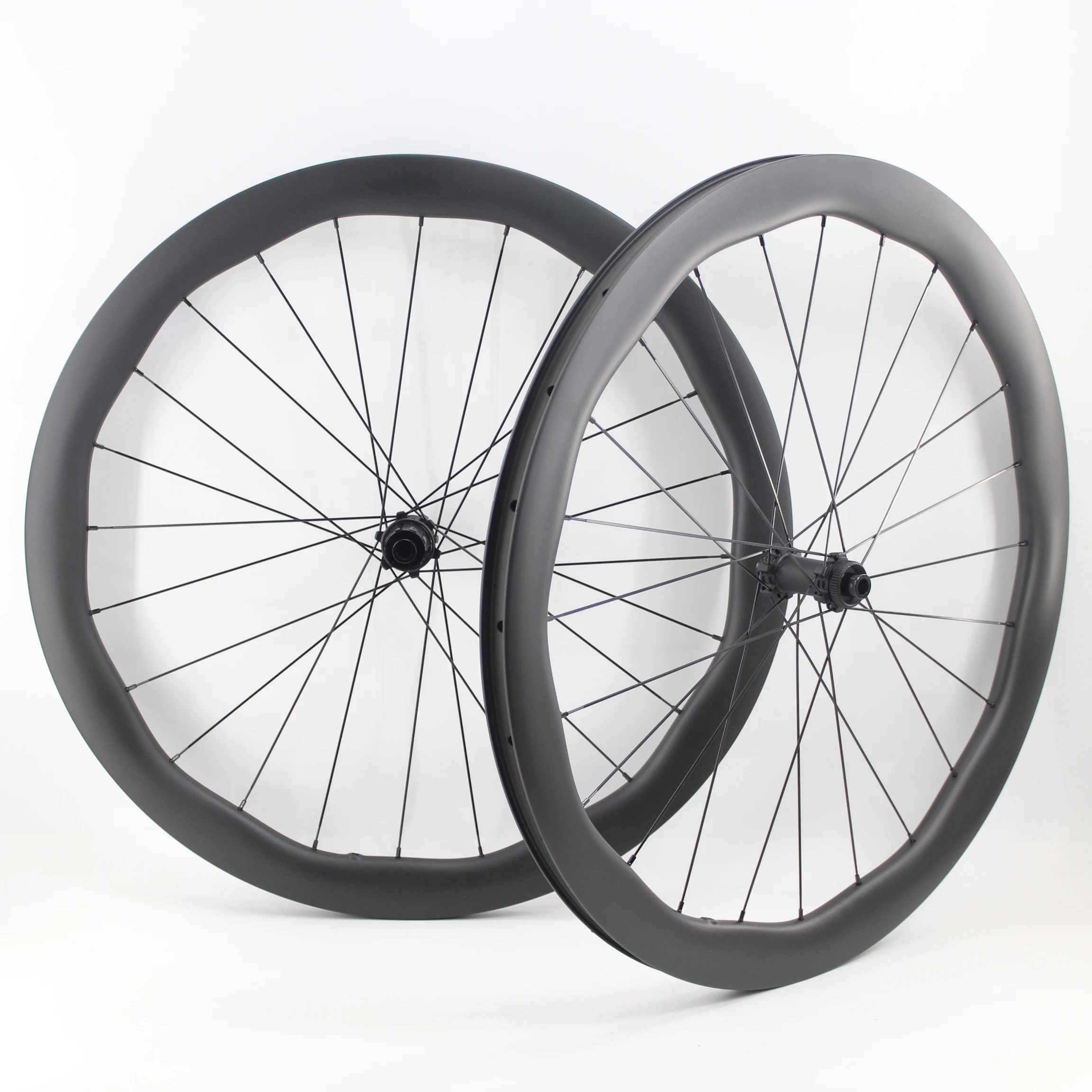

Newest 700C 4550 Highway competition Road Bike Matt UD Full Carbon Fibre wave clincher tubeless rims Disc brake Bicycle Wheelset