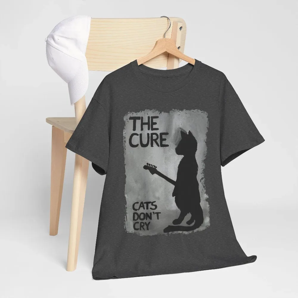 The Cure Cat T-shirt, 90s Alternative Independent Rock Men's T-shirt Summer New Style Unisex Casual T-shirt