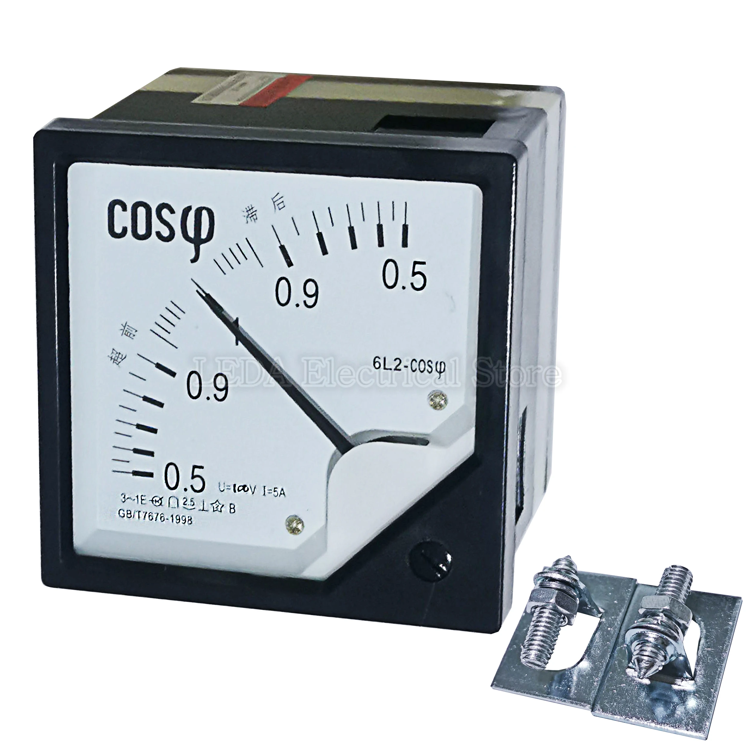 1Pcs 6L2 AC Analog COS Power Factor Meter 5A 6L2-COS Panel meter AC100V 220V 380V Electric Power Factor Meters