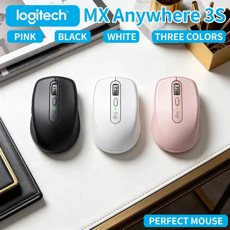 Premium MX Anywhere 3S - 8000 DPI, Hyper-Scroll, Anti-Slip Grip, Perfect for Cross-Border Trip & Office Use