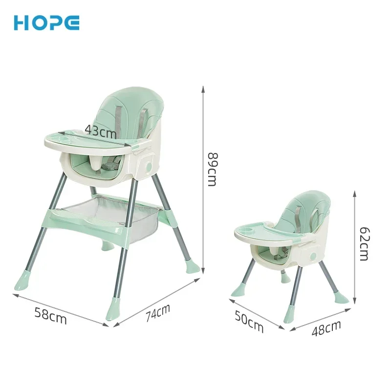 Best Selling Multifunction Portable Plastic Kids Dining Children High Chair Adjustable Baby Dining Chair With Feeding Trays