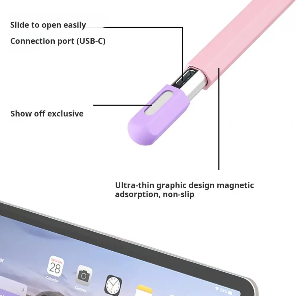 Pencil Cover for Pencil 3rd Skin-friendly Pencil Case 3rd Generation Protective Silicone Sleeve Case Ultrathin for Usb-c