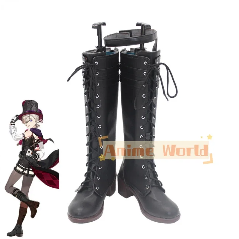 

Игра Genshin Impact Lyney, обувь для косплея, обувь из искусственной кожи, карнавальные ботинки на Хэллоуин, реквизит для косплея капитана, индивидуальный заказ