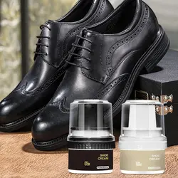 Leather Repair Cream Liquid Shoe Polish Shoe Care Cream with Sponge Applicator for All Kind of Leather Surfaces