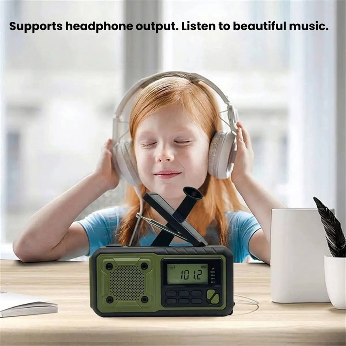 2026 NEW Portable Emergency Solar Power Radio Hand Crank Charging AM/FM Weather Radio Led Reading Flashlight Bank Phone Charger