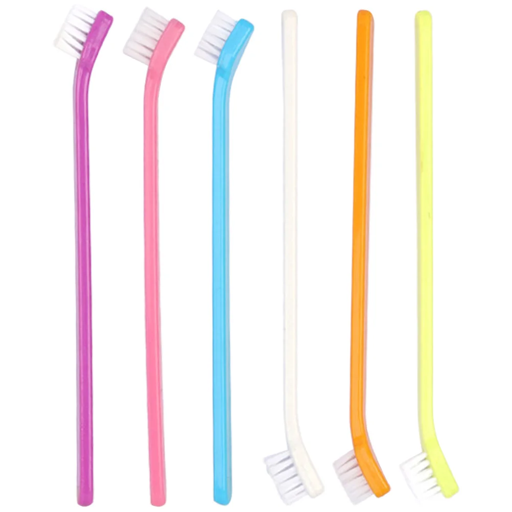 

6Pcs Durable Pet Toothbrushes Single-Head Dog Cat Oral Care Portable Teeth Cleaning Supplies Dog Tooth Brush Puppy Toothbrush