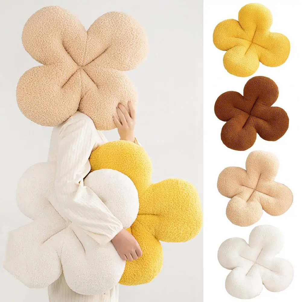 Flower Plush Throw Pillow PP Cotton Stuffed Four Leaf Clover Shape Seat Cushion Pillows Sofa Cushions Living Bedroom Home Decor