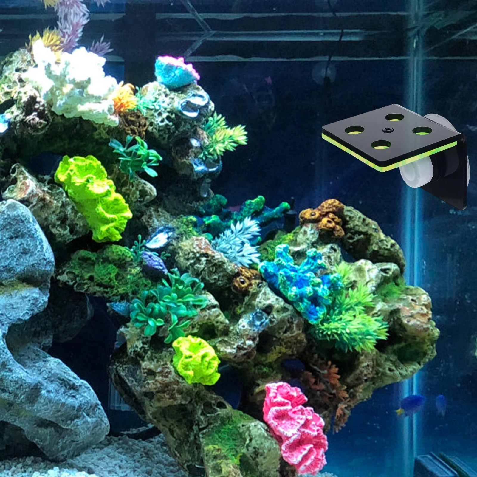 

Fluorescent Green Coral Bracket Aquarium Fish Tank Decor Reef Holder Artificial Baby