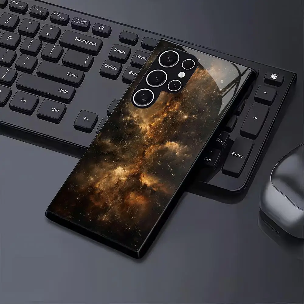 Abstract art tempered glass phone case suitable for Samsung Galaxy S26 S25 S24 S23 S22 S20 FE/Ultra/Plus anti drop back cover