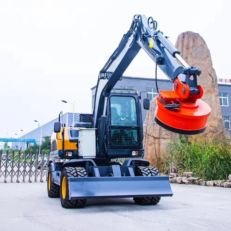 Erdbewegender Bau-Reifenbagger Minibagger 9-Tonnen-Bagger mit Rädern